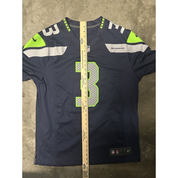 Authentic Russell Wilson Seattle Seahawks Mens Large Nike Jersey, Blue Stitched - Picture 7 of 7